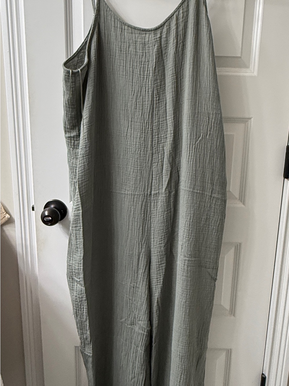 Lightweight Sage Green Women's Cotton Jumpsuit